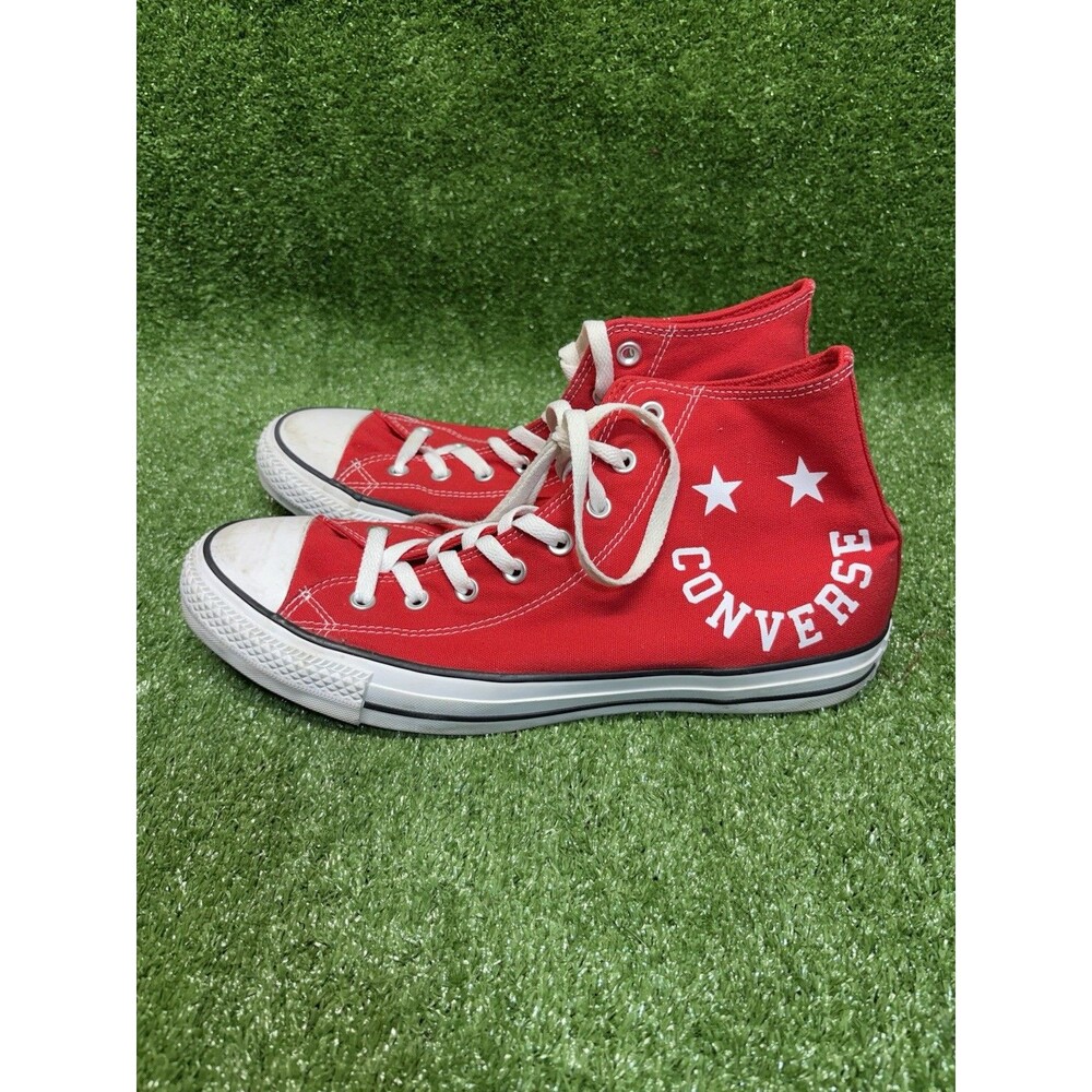 Mens Converse Chuck Taylor All Star High Top Casual Smiley Sneakers Size 12 Red